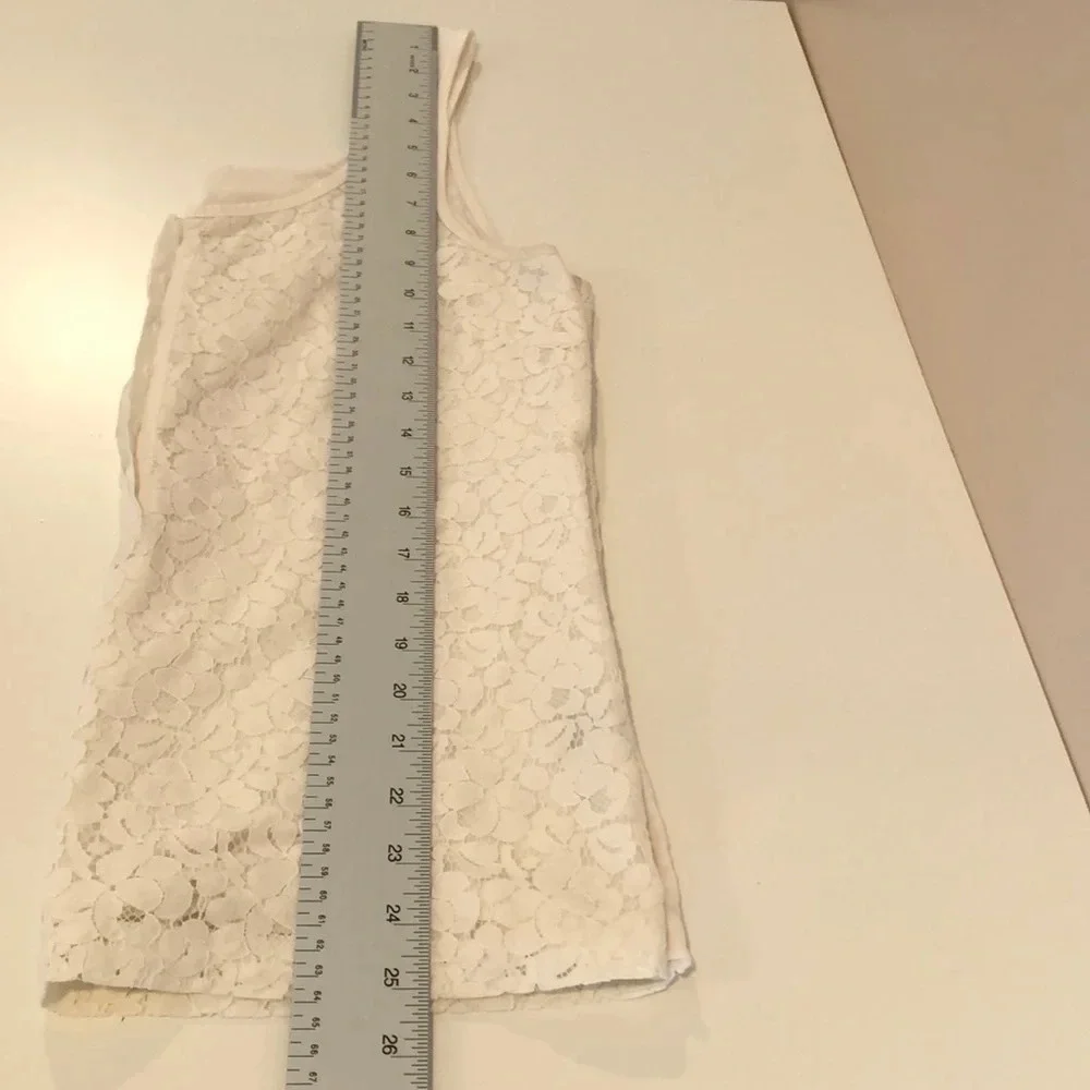 J.Crew Ivory Lace Front Tank Top Medium